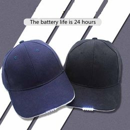 LED-verlichting Hat Night Luminous for Outdoor Walking Wandelen Vissen Camping Mode Volwassenen Heren Dames Zomer Baseball Caps Sun Hat