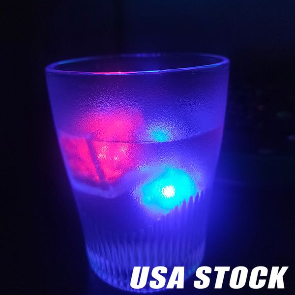 Lumières LED Polychrome Flash Party Lighting Glowing Ice Cubes Clignotant Clignotant Décor Light Up Bar Club Stock de mariage aux États-Unis Crestech168
