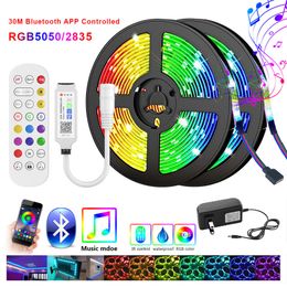 Led Verlichting Strips Bluetooth 5050 Waterdicht 2835 WIFI RGB Flexibele Tape Leds Lint 5M 10M 15M met Telefoon APP Controle D1.5