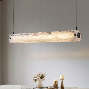 LED lineaire glazen hanglampen Amerikaanse moderne hanglampen armatuur Noordse stralende droplight luxe hotel restaurant bar eetkamer hangende lamp lengte 120 cm