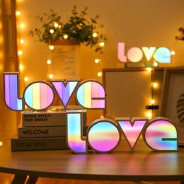 LED Love Valentine Party Decoration Lampen USB Batterij Power Power Betrokkenheid Bruiloft Verjaardag Moeders Dag Home Decor