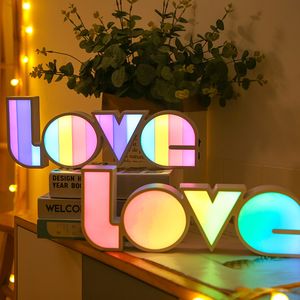 LED LOVE Valentine Party Lamp Romantische sfeer USB Batterij Dual Power Decoration Voorstel Betrokkenheid Wedding Verjaardag Geschenken