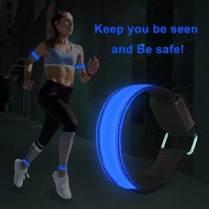 Bracelet lumineux LED Bracelet Light Sports Bracelet Outdoor Night Running Bras avec une sangle de bras clignotant ceinture de sécurité réfléchie