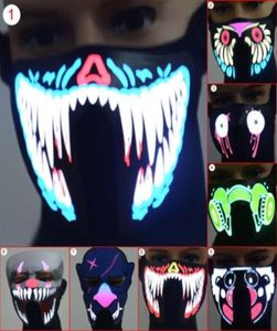 Masques de masque de masque de visage clignant LED Luminal Luming Light Up Halloween Cosplay1722732