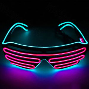 Lunettes lumineuses LED scintillantes pour Halloween, signe néon lumineux, fête de noël, lumière clignotante, lunettes de soleil, fournitures de Festival en verre