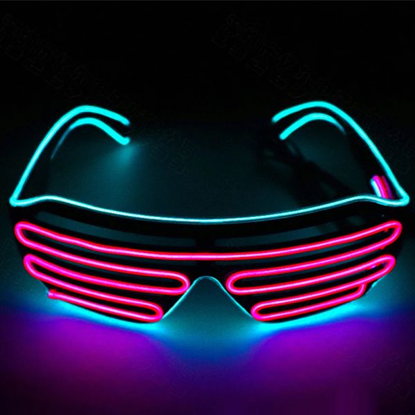 Lunettes lumineuses LED scintillantes pour Halloween, signe néon lumineux, fête de noël, lumière clignotante, lunettes de soleil, fournitures de Festival en verre