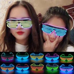 Lunettes lumineuses LED Halloween Bround Neon Christmas Party Bril Flashing Light Glow Sunglasses Glass Festival fournit des costumes