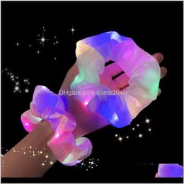 LED Luminoso Hair Bands Scrunchies Women Girls Headwear Cabezado Cabello Simple Wrist Rubber Bandors VRZQP B54HP