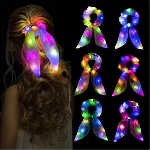 LED Lichtgevende Haarbanden Scrunchies Vrouwen Meisjes Nieuwe Hoofddeksels Haar Touw Eenvoudige Polsband Ringen Rubberen Band Haaraccessoires GC2271