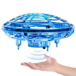 Boule ovni volante lumineuse LED, soucoupe volante RC Interactive à Induction, jouets Frisbee magiques avec lumières rotatives éblouissantes