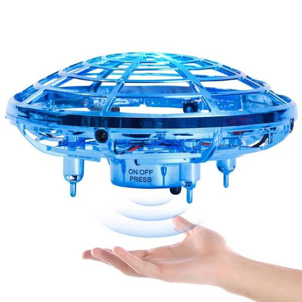 Bola de OVNI voladora a mano luminosa LED, platillo volador interactivo de inducción RC, juguetes de Frisbee mágicos con luces deslumbrantes giratorias