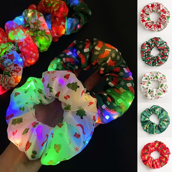 Led luminoso grande intestino cabelo círculo scrunchies feminino meninas headwear intestino gordo corda de cabelo faixa de pulso acessórios para o cabelo