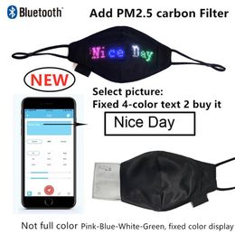 LED Masque Lumineux Bluetooth Programmable Masque Rougeoyant Avec PM2 5 Filtre Mobile Téléphone APP Modifier Motif De Noël Gift287N