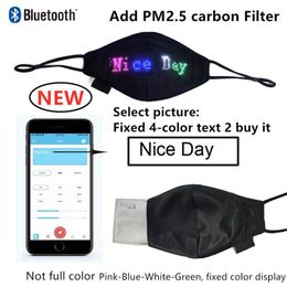 LED Masque Lumineux Bluetooth Programmable Masque Rougeoyant Avec PM2 5 Filtre Mobile Téléphone APP Modifier Motif De Noël Gift2912