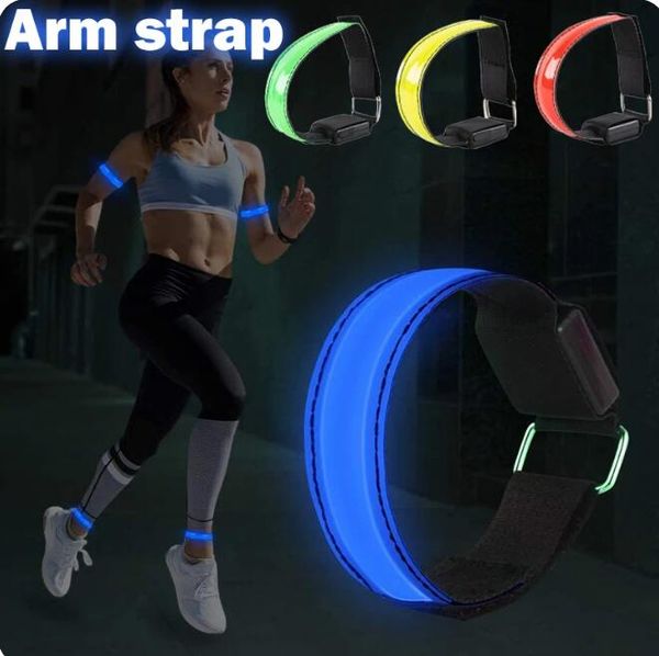 Bracelet de bracelet de brassard LED Luminal Night Running Sports Outdoor Sports Reflective Sénalisation Bicycle de sécurité Airmable