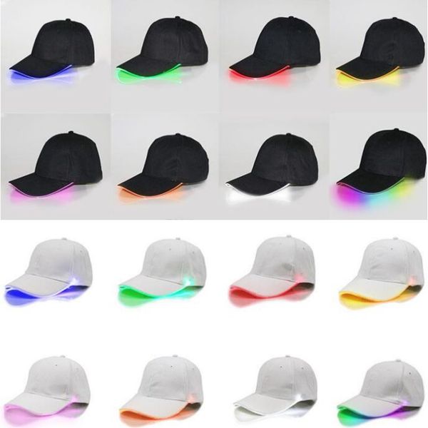 Led lumineux fête Baseball chapeaux femmes hommes Hockey Snapback basket-ball casquettes unisexe Fiber optique chapeau visière tourisme