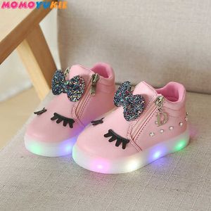 Led luminous Shoes For Boys girls Fashion Light Up Casual kids 4 Colors simulation sole Glowing children sneakers girl boy 210713
