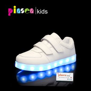 LED-lichtgevende schoenen voor jongens meisjes mode licht op casual kinderen schoenen USB charge nieuwe simulatie zool kinderen gloeiende sneakers