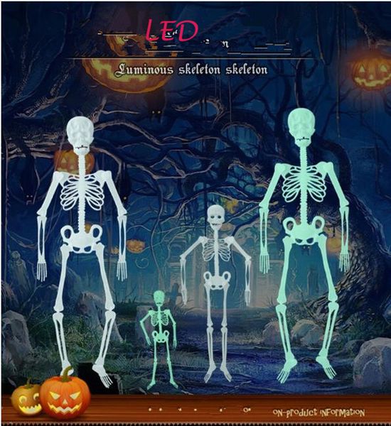 Squelettes lumineux à LED Accessoires d'Halloween Squelette fluorescent Bar maison hantée costumes d'Halloween décorations d'Halloween 1,5 mètres décor à la maison