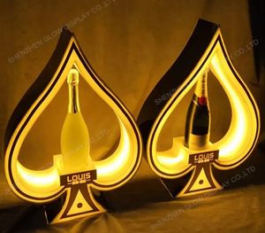 LED Luminous Wine Bottle Neon Sign Ace of Spade Champagne Glorifier Display VIP Bottle Presenter Service Tray For Nightclub