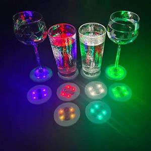LED Lumious Bottle Stickers Coasters Lichten Batterij aangedreven feest Drink Cup Mat Decels Festival Nightclub Bar Party Vaas Lichten TT0130