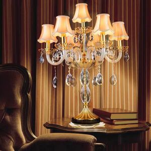 Luxe Gouden Europese Kristallen Tafellampen LED Decoratieve Bureaulampen Slaapkamer Woonkamer Persoonlijkheid Creatief Nachtkastje Licht