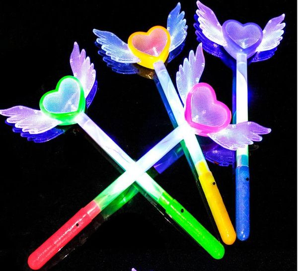 Led Magic Wands Flash Fairy Angel Heart Wings Wand Cosplay Dress Up Glow Sticks Party Light up Atmosphere props Props Favors gift