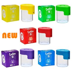 Led Lupa Stash Jar Galletas Mag Ampliar Visualización Contenedor Caja de almacenamiento de vidrio Luz recargable USB A prueba de olores Stock Envío rápido