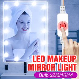 LED Make -up Mirror Lamp 12V 3 kleuren Touch Led Mirors Wandlicht Dekelspiegel Mirror Lichtbol Dimbare badkamer Make -uptafels