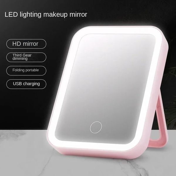 Miroir de maquillage à LED avec lampe de bureau célèbre sur Internet pour femmes portables de la lumière Portable Portab pliant de bureau