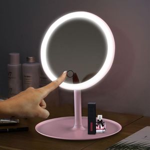 Miroir de maquillage à LED avec lumière LED miroir de vanité miroir LED lumière miroirs rechargeables portables miroir CFTDIS T200114192J