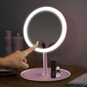 LED Make-upspiegel met Led-licht Make-upspiegel led spiegellicht Draagbare Oplaadbare Spiegels miroir CFTDIS T200114288b
