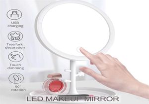 Miroir de maquillage à LED avec lumière LED miroir de vanité maquillage miroirs avec lumières debout tactile sn cosmétique261L9231821