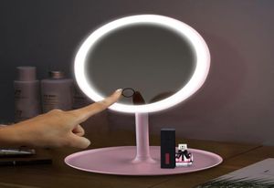 LED -make -upspiegel met LED -licht ijdelheid Mirror LED Mirror Licht draagbare oplaadbare spiegels Miroir CftDis T2001147725581