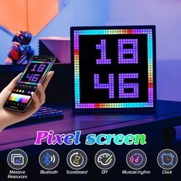 LED Matrix Pixel Display Slimme app-bediening Programmeerbaar scherm DIY RGB Art Display Animatieframe Pixel Home Game Room Decor 240112