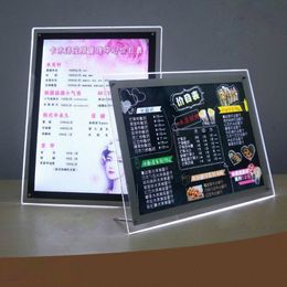 Led Milk Tea Shop Luminous Menu Display Board LED LICHT DOOS Billboard Bar Tabel Verticale bestelbordprijslijst