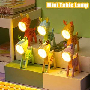 Led Mini veilleuse créative dessin animé lampe de Table pliante chambre d'enfants chevet chambre décoration lumière bricolage bureau ornement lampe HKD230824