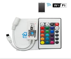 LED MIni WIFI RGB controller RGBW Controller met 24key afstandsbediening IOSAndroid Mobiele Telefoon draadloos voor RGB RGBW LED Strip DC512V2052288