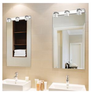 Lámparas de pared LED Luz de espejo Moderno Lujo Potente Brillante LED Cristal Lámpara de baño Apliques frontales Baño