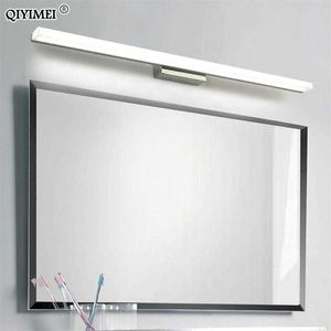 Luz de espejo led AC85-265V de acero inoxidable, lámpara de pared moderna, luces de baño, 40 cm, 60 cm, 80 cm, 100 cm, 120 cm, apliques de pared, apliques 210724