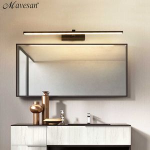 LED miroir lumière appliques salle de bains étanche blanc noir LED lampe plate moderne intérieur applique salle de bain lumière maquillage miroir 210724