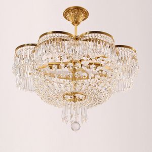LED moderne 100% laiton cristal lustre romantique luxueux français cuivre cristal lustres luminaires chambre maison éclairage intérieur