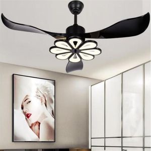 LED moderne plafonnier ventilateur noir ventilateurs de plafond avec lumières maison décorative chambre ventilateur lampe Dc ventilateur de plafond télécommande MYY307F