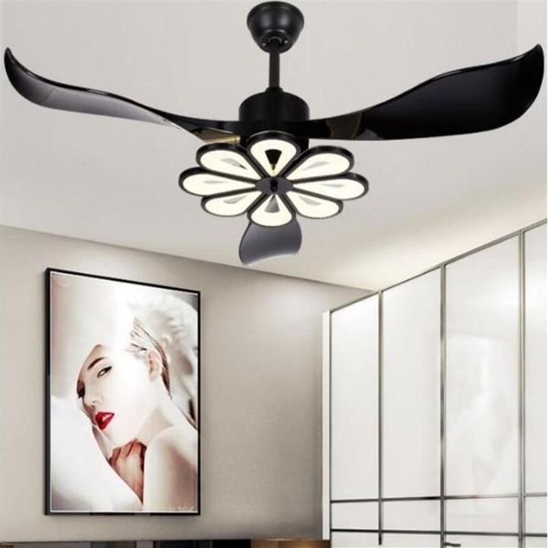 LED moderne plafonnier ventilateur noir ventilateurs de plafond avec lumières maison décorative chambre ventilateur lampe Dc ventilateur de plafond télécommande MYY307F