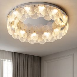 Plafonniers modernes à LED, luminaires de plafond ronds américains luxueux, lampe suspendue européenne brillante, éclairage d'intérieur pour la maison, ressentez le charme de la lumière et de l'ombre