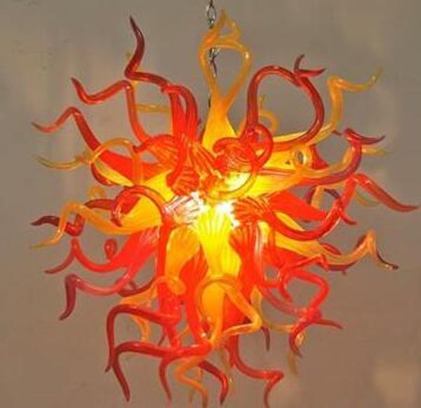 LED lustre moderne fleur design mini pas cher verre art chaîne suspension lampe à la main en verre soufflé lustre luminaires