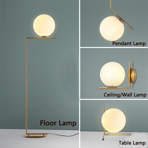 LED lampadaires modernes lampes suspendues lampe de Table chambre verre bureau salon applique murale Fitting205c