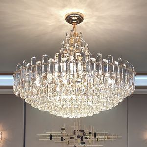 Led moderne luxe opknoping kristal plafond kroonluchter licht lamp glans ophanging armatuur duplex gebouw woonkamer dineren