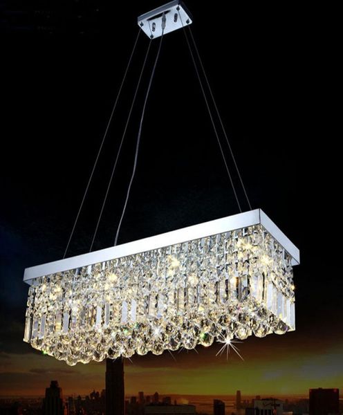 Lámpara LED moderna y rectangular de cristal, lámpara colgante para salón, comedor, restaurante, decoración 7043521