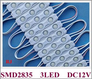 Module LED avec lentille PCB en aluminium étanche à injection Super module LED pour lettre de signe DC12 V 62 mm x 13 mm x 4 mm SMD 2835 3 LED 1,2 W 140 lm 1000 pièces